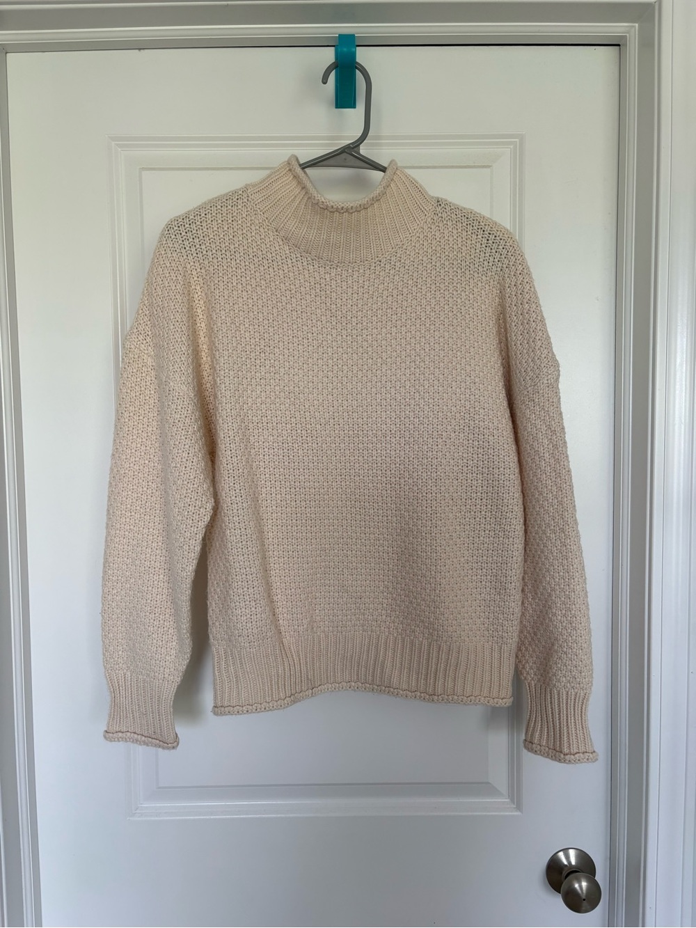 Women's Cream Mock Neck Knit Sweater